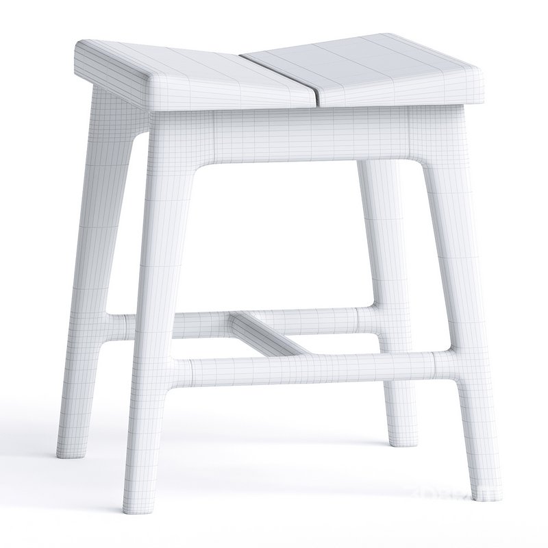 Handmade modern small oak stool Image 5