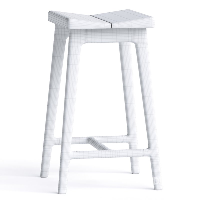 Handmade modern large oak stool Image 5