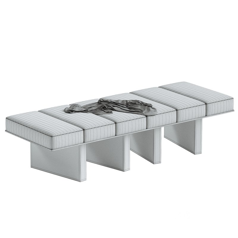 Oblique Upholstered Bench Image 4