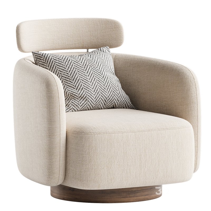 Luna Swivel Accent Chair With Adjustable Backrest Image 6