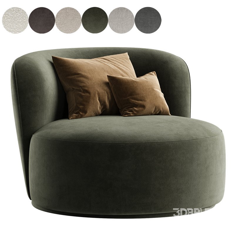 Fickle Cream Boucle Swivel Chair Image 6