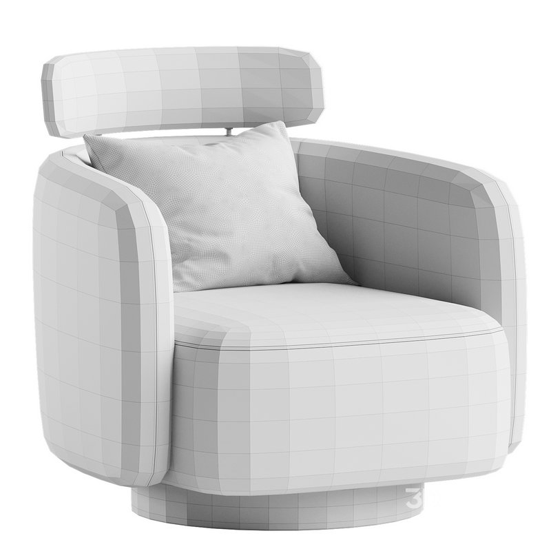Luna Swivel Accent Chair With Adjustable Backrest Image 7