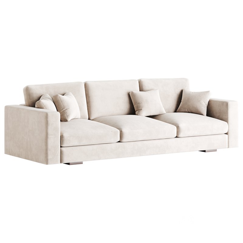Modern Square Arm Fabric Sofa Image 10