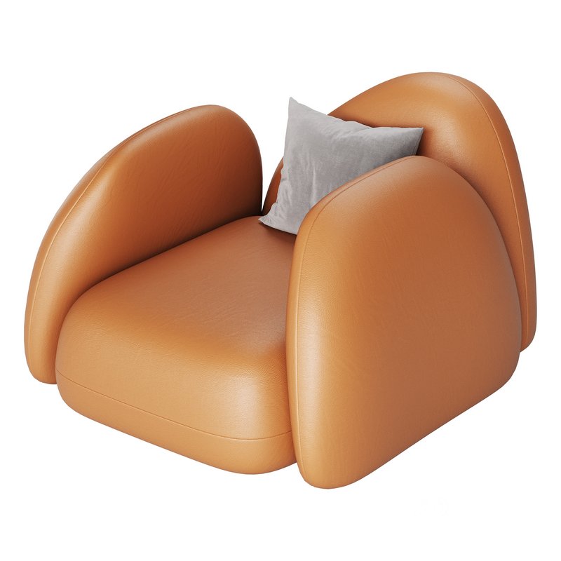 Modern Black Leather Armrest Standard Armchair Image 10