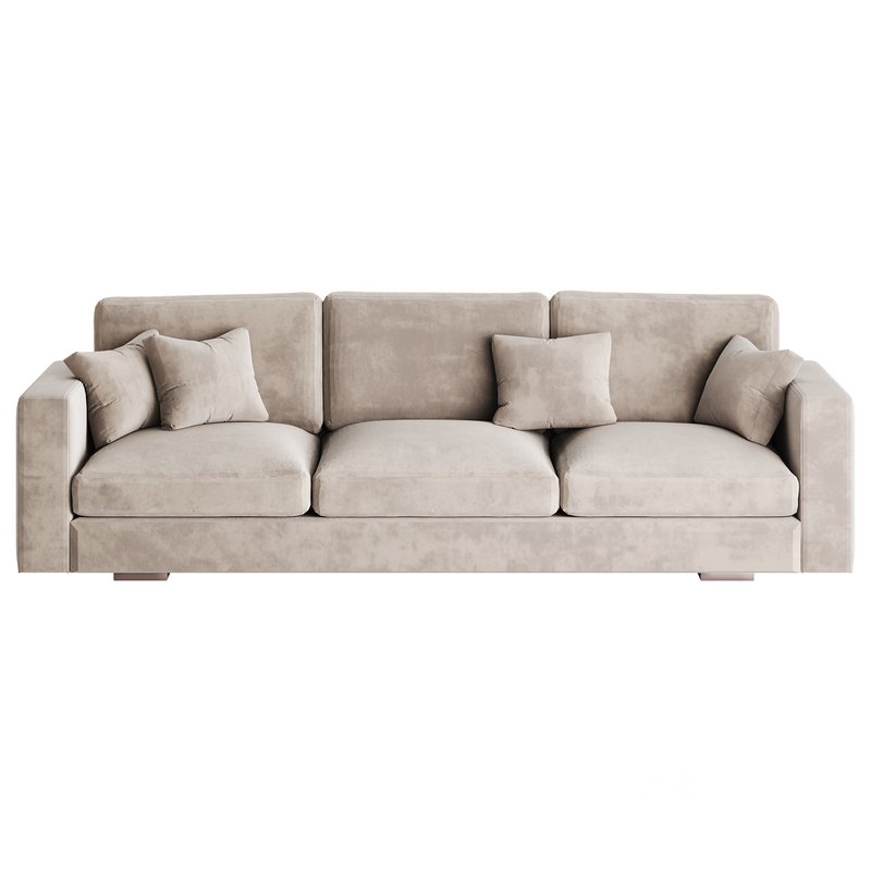 Modern Square Arm Fabric Sofa Image 11