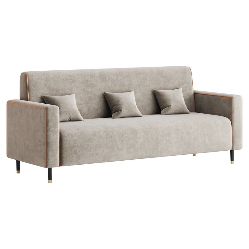 Modern Faux Leather Sofa Image 11