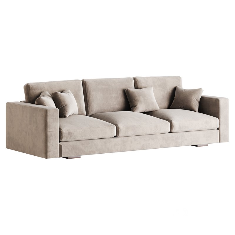 Modern Square Arm Fabric Sofa Image 12