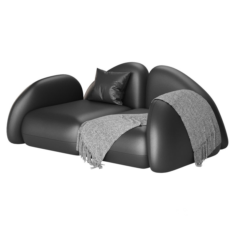 Modern Black Leather Armrest Standard Sofa Image 12