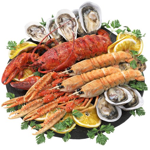 seafood platter of langoustine lobster and oyster