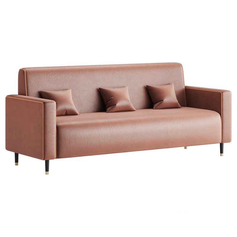 Modern Faux Leather Sofa Image 13