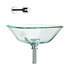 Square Glass Bathroom Vessel Sink with Drain Mini Bath Bowl - Thumbnail 14