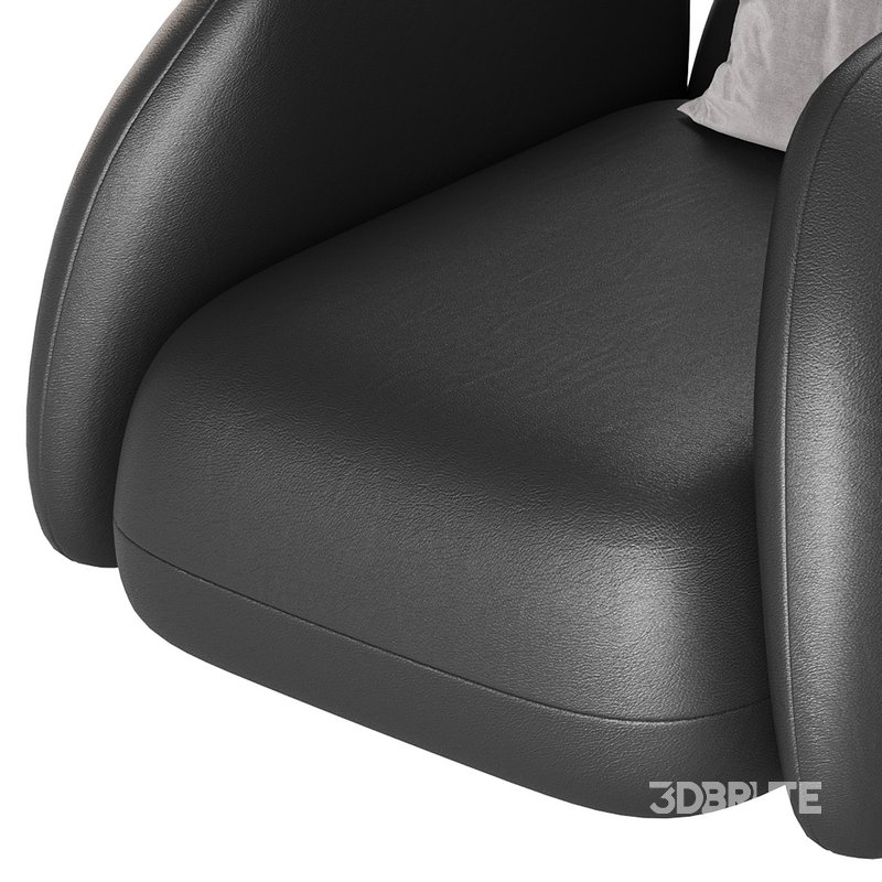 Modern Black Leather Armrest Standard Armchair Image 14