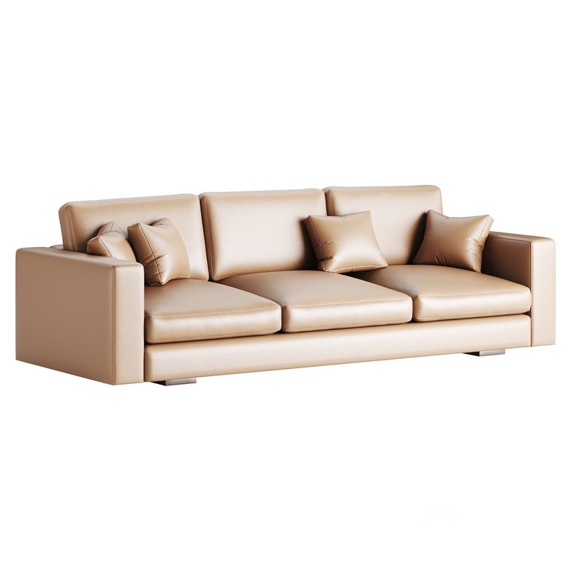 Modern Square Arm Fabric Sofa Image 13