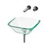 Square Glass Bathroom Vessel Sink with Drain Mini Bath Bowl - Thumbnail 1
