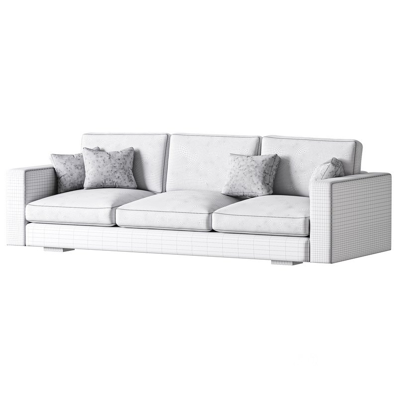 Modern Square Arm Fabric Sofa Image 15