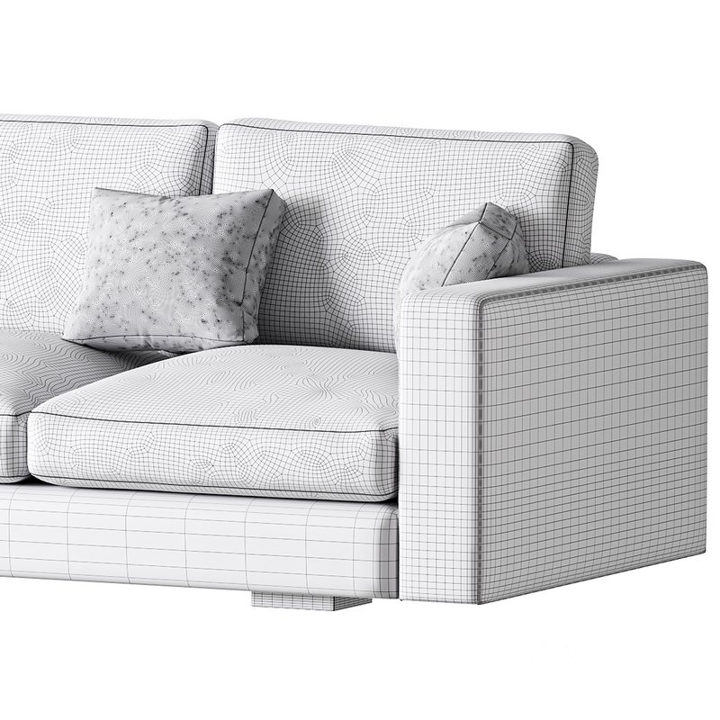 Modern Square Arm Fabric Sofa Image 16