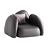 Modern Black Leather Armrest Standard Armchair - Thumbnail 1