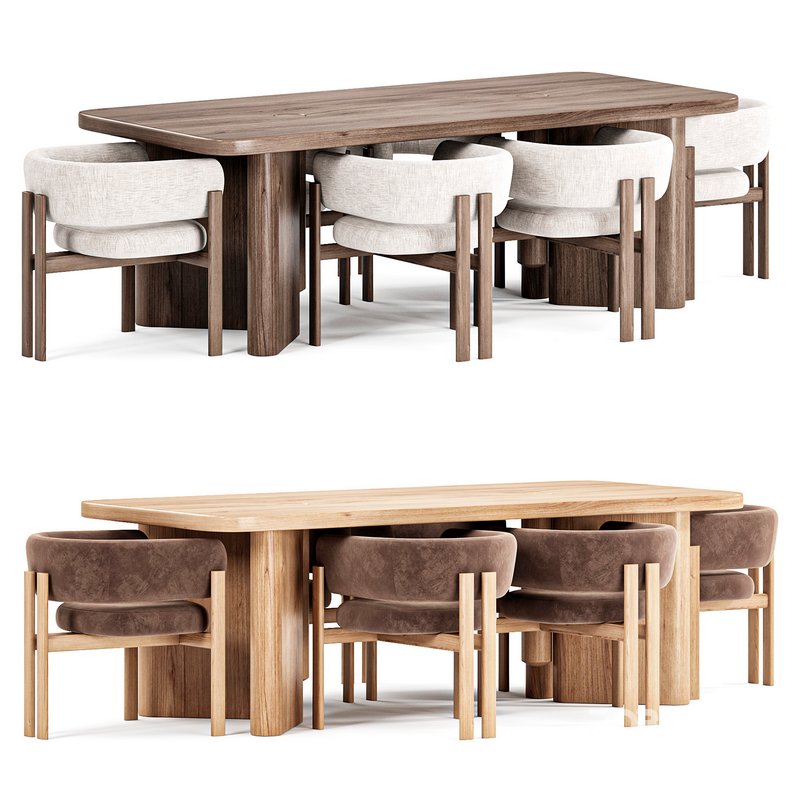 Tabmi Dining Table,Bay Chair Image 1
