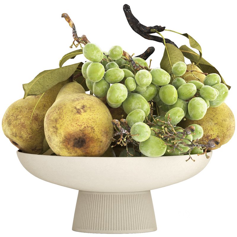 bowl of pears and grapes Image 4