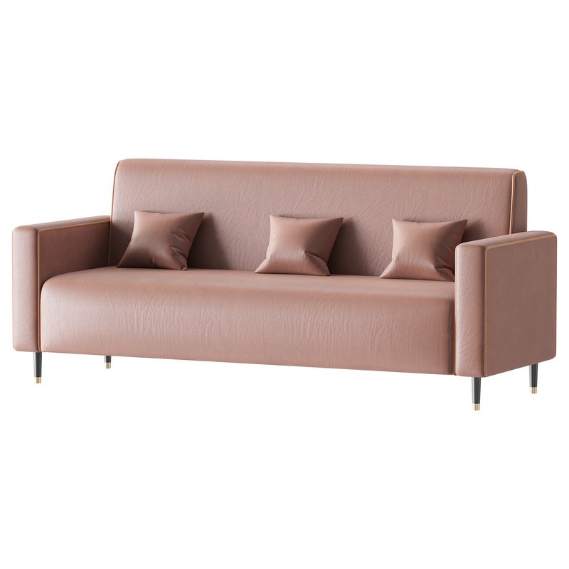 Modern Faux Leather Sofa Image 2