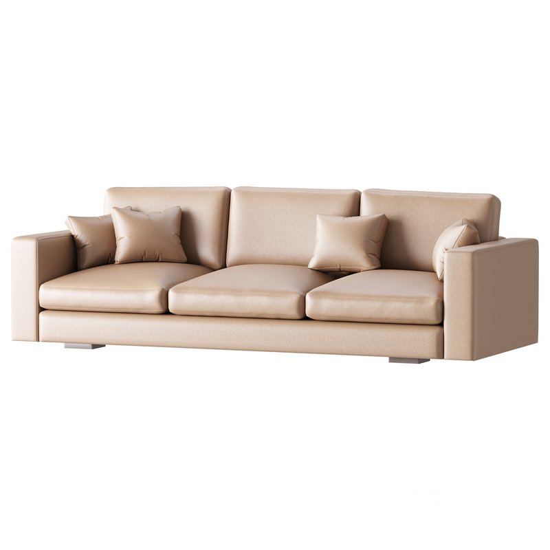 Modern Square Arm Fabric Sofa Image 2