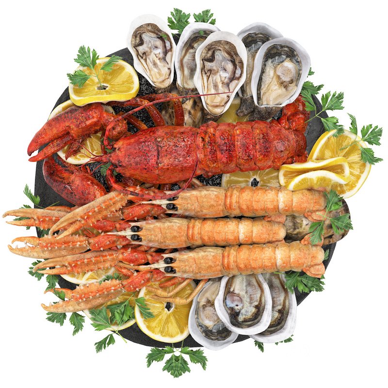 seafood platter of langoustine lobster and oyster Image 1