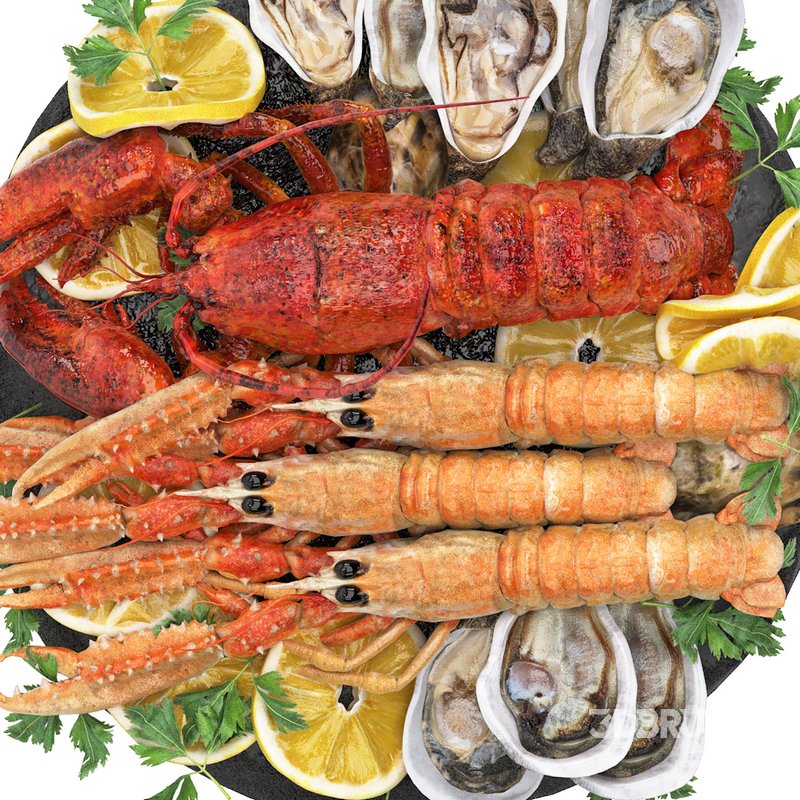 seafood platter of langoustine lobster and oyster Image 5