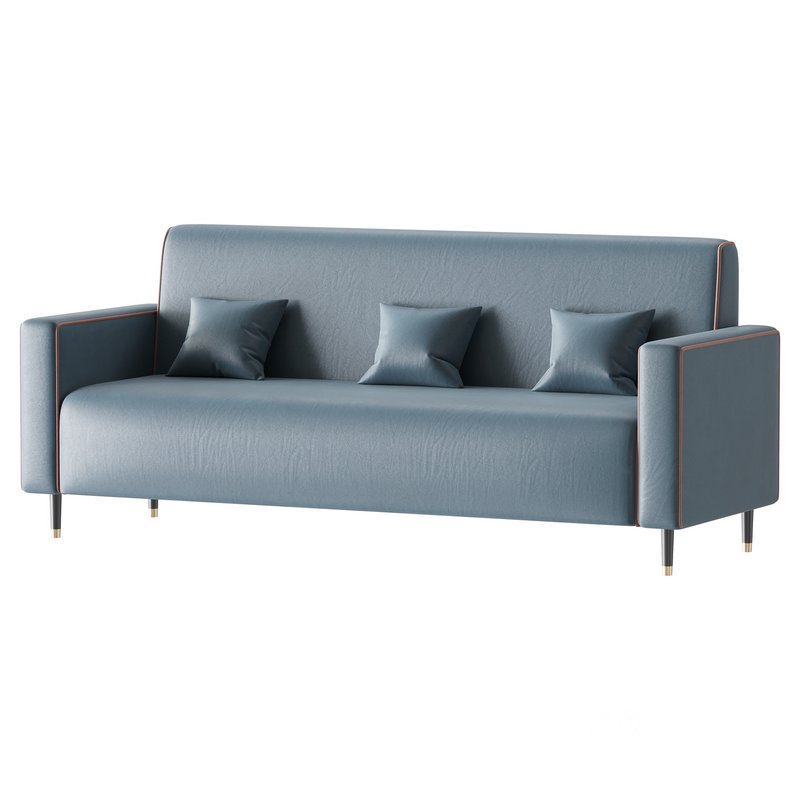 Modern Faux Leather Sofa Image 3