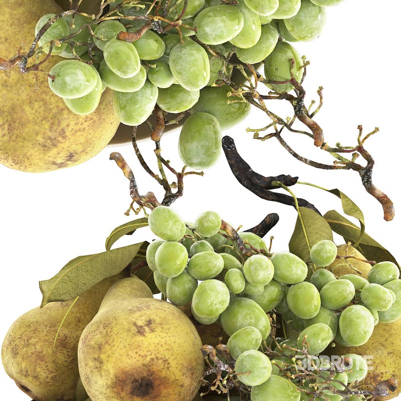 bowl of pears and grapes Image 3