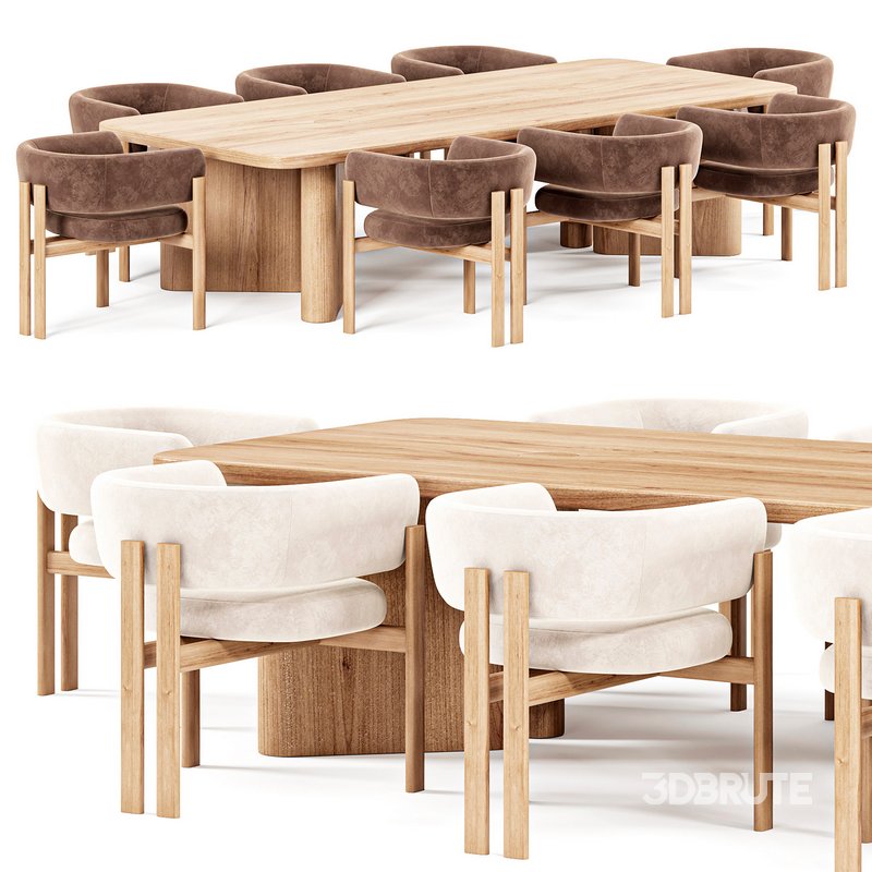 Tabmi Dining Table,Bay chair Image 3