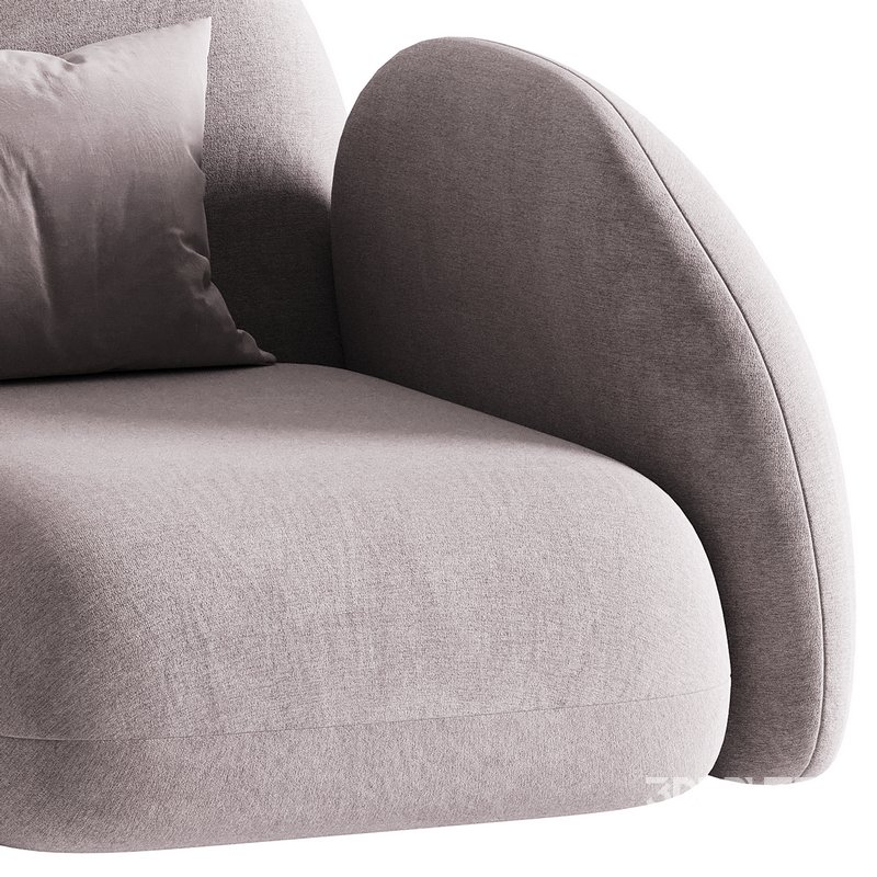 Modern Black Leather Armrest Standard Armchair Image 2