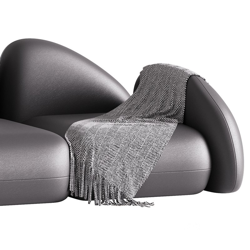 Modern Black Leather Armrest Standard Sofa Image 5