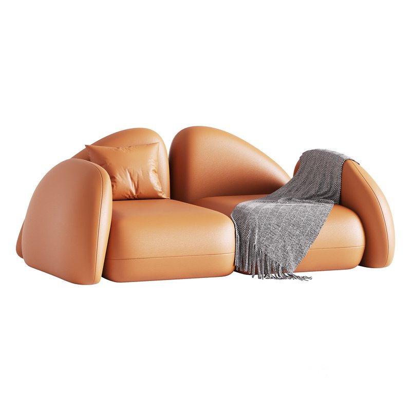 Modern Black Leather Armrest Standard Sofa Image 6