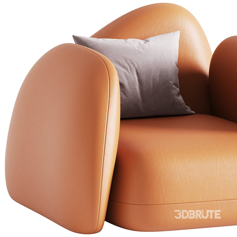 Modern Black Leather Armrest Standard Armchair Image 4