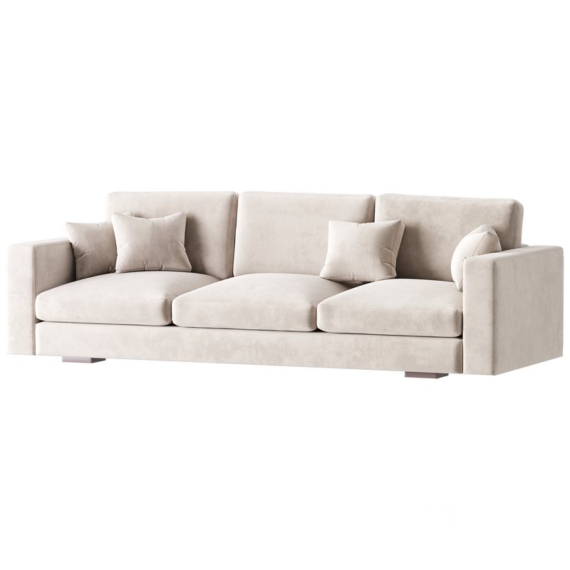 Modern Square Arm Fabric Sofa Image 5