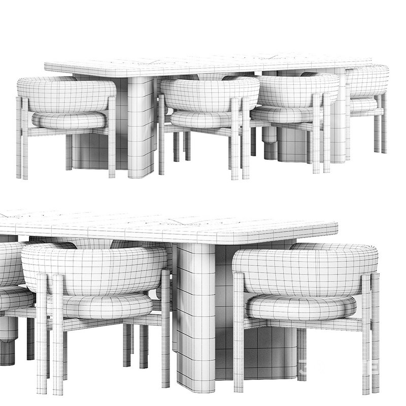 Tabmi Dining Table,Bay Chair Image 4
