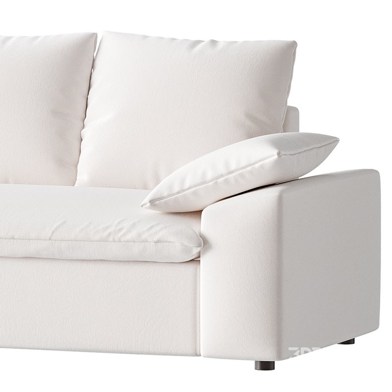 WHITE PERFORMANCE LINEN SLEEPER SOFA Image 6