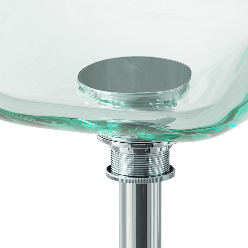 Square Glass Bathroom Vessel Sink with Drain Mini Bath Bowl Image 5