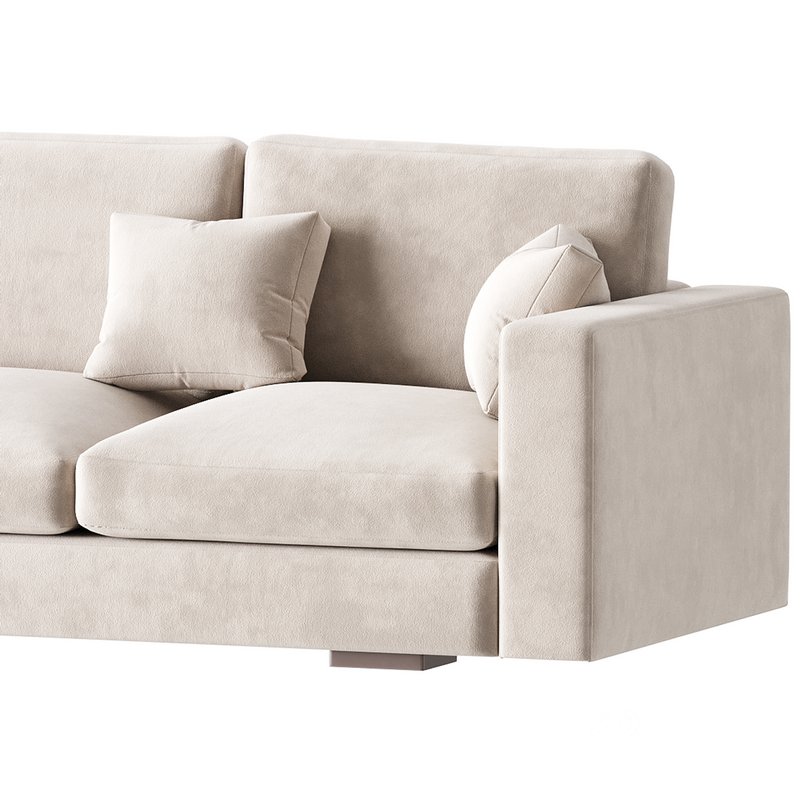 Modern Square Arm Fabric Sofa Image 7