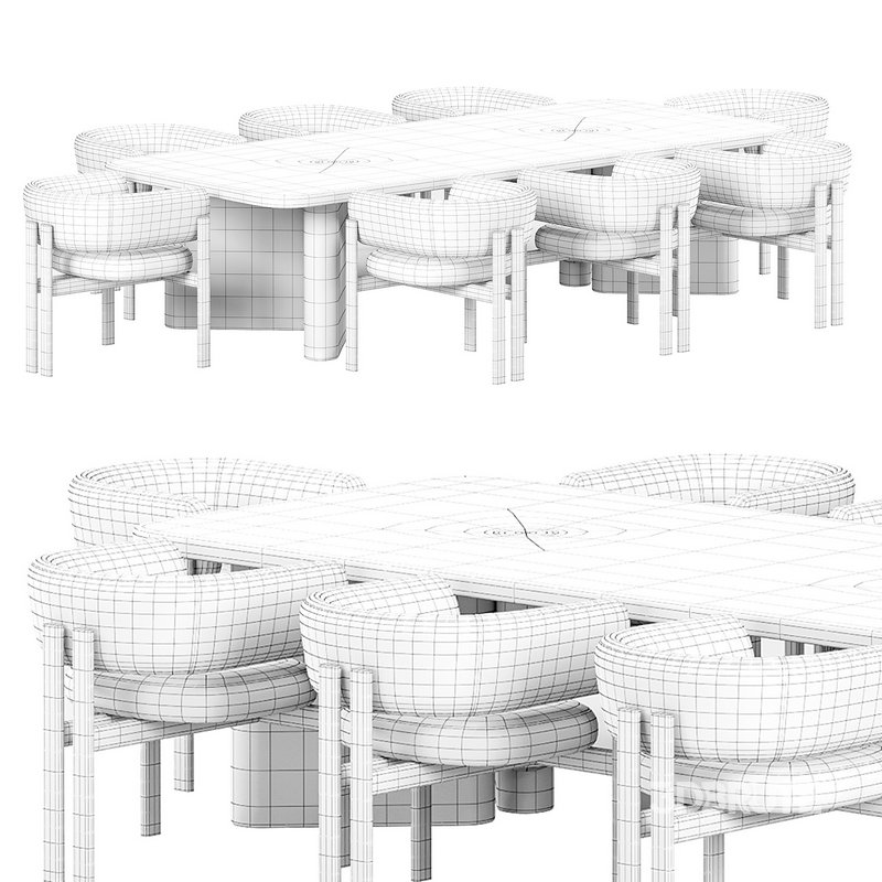 Tabmi Dining Table,Bay chair Image 5