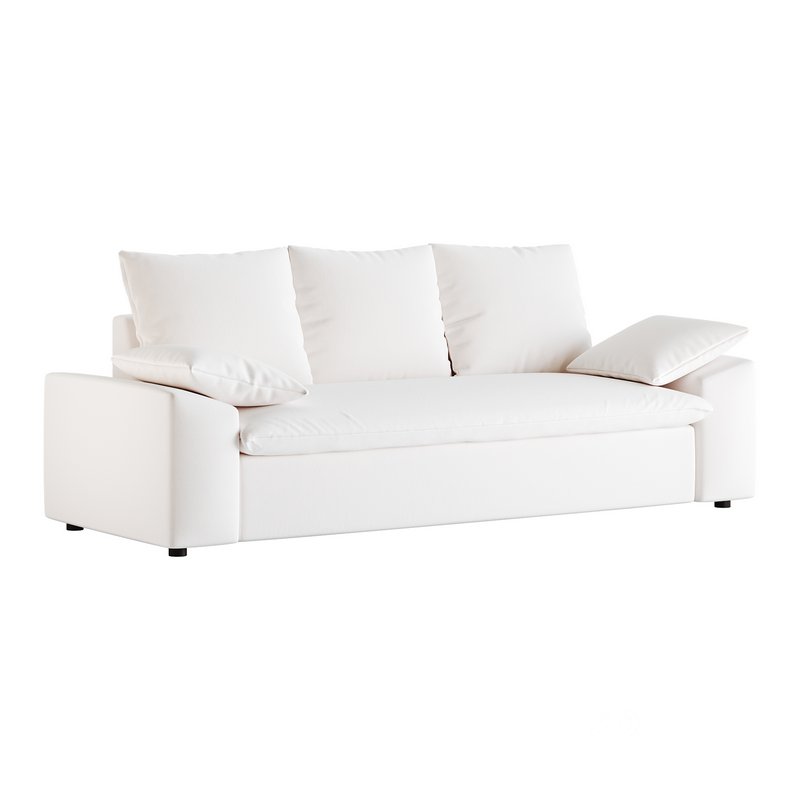 WHITE PERFORMANCE LINEN SLEEPER SOFA Image 8
