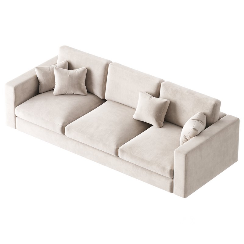 Modern Square Arm Fabric Sofa Image 8