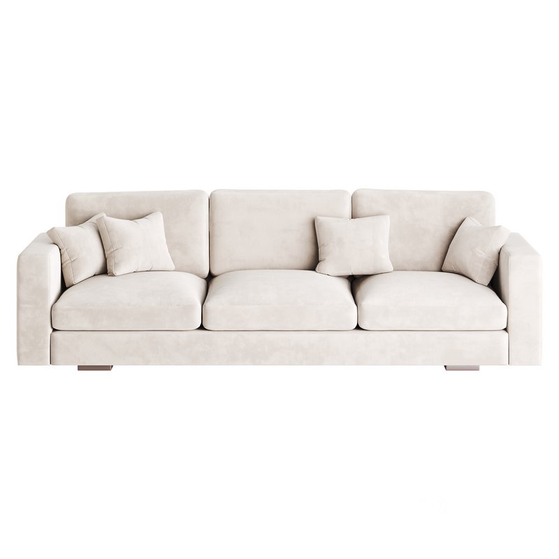 Modern Square Arm Fabric Sofa Image 9