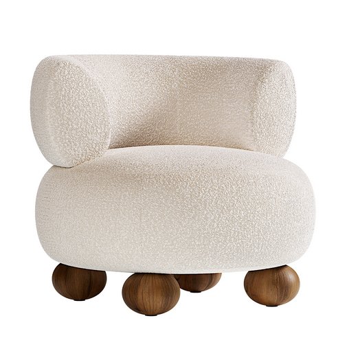 Oki Ivory Boucle Kids Lounge Chair