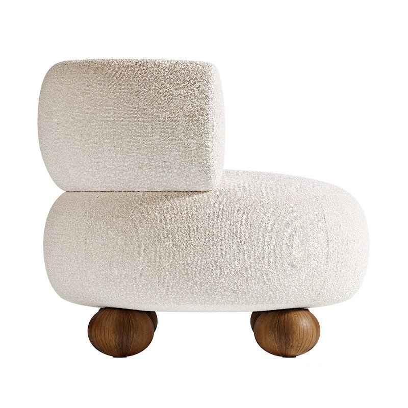 Oki Ivory Boucle Kids Lounge Chair Image 6