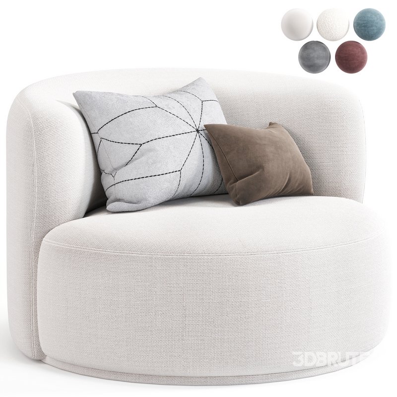 Fickle Cream Boucle Swivel Chair By Tovfurniture Image 1