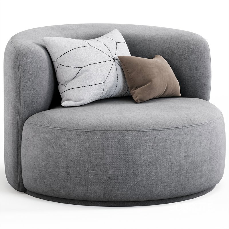 Fickle Cream Boucle Swivel Chair By Tovfurniture Image 3