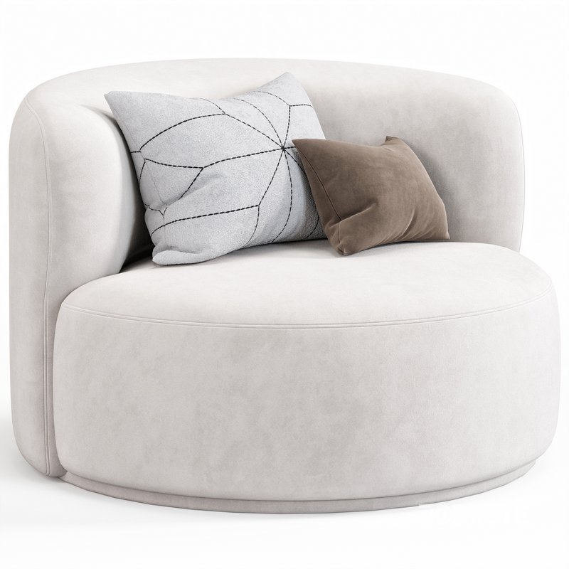 Fickle Cream Boucle Swivel Chair By Tovfurniture Image 6