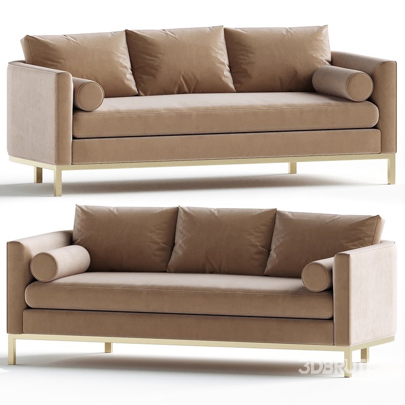 Mohair Curved Back Sofa by Lawson-Fenning Image 1