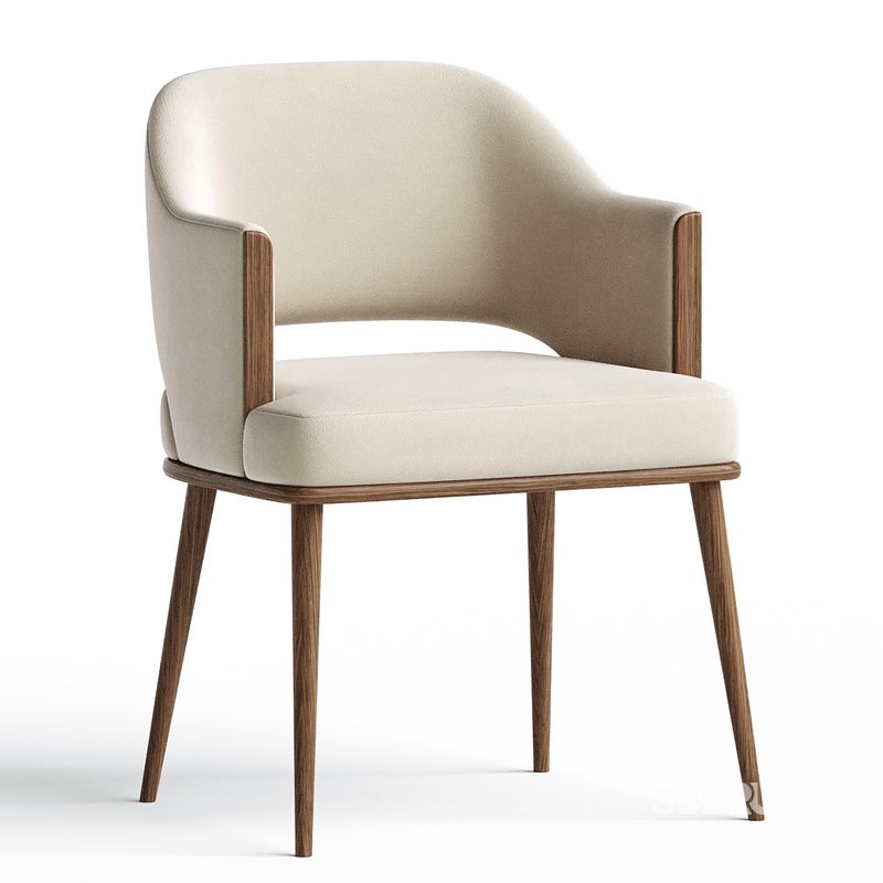 Contemporary Dining Chair Upholstered in Velvet Image 1